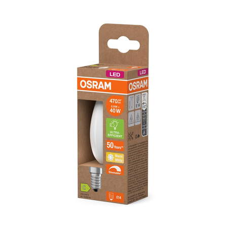 LED žárovka B35 Candle E14 2,9W = 40W 470lm 2700K Warm 300° Dimmable CLASSIC ENERGY EFFICIENCY Osram