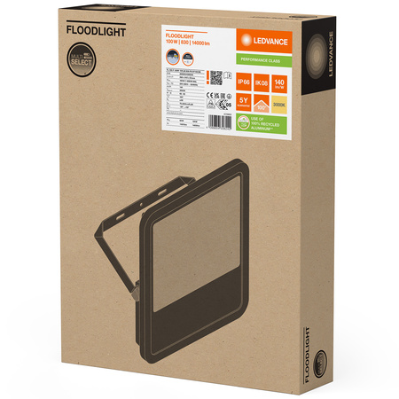 LED reflektor 100W 14000lm 3000K IP66 černý LEDVANCE reflektor