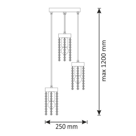 Stropní závěsné svítidlo 3x E27 zlaté Gea Sanico Goldlux