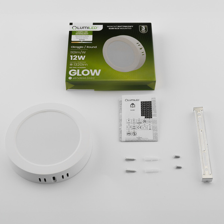 Stropní svítidlo LED pro povrchovou montáž 18W Round 4000K GLOW White LUMILED