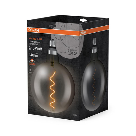 LED žárovka E27 G200 4W = 15W 140lm 1800K Teplá bílá 330° Filament OSRAM Vintage 1906