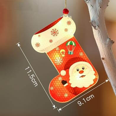 LED přívěsek Punčocha 11.5cm 2700K Vánoční LVT