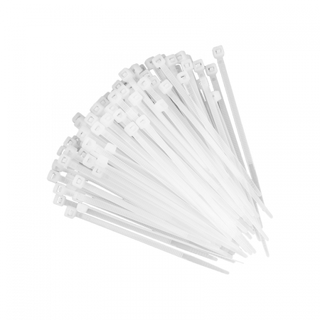 Kabelové stahovací pásky 3,6x100 mm bílé TRIPPERS OK-36100W .MORE 100 ks.