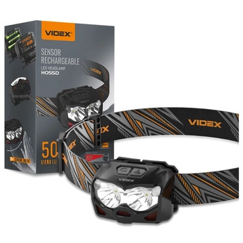 LED dobíjecí čelovka 10W 500lm Senzor pohybu na baterie 6 režimů USB-C Vodotěsné IP65 Videx