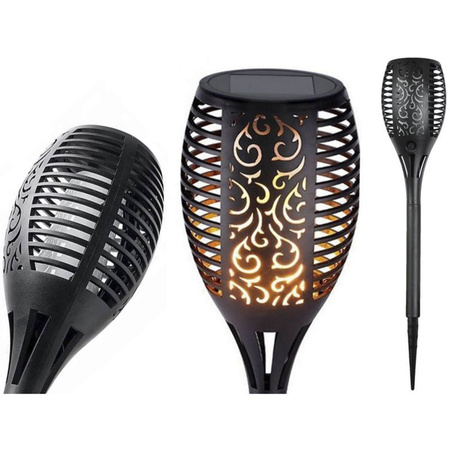 Solární zahradní lampa 12 LED Driving Torch 39cm Twilight Sensor