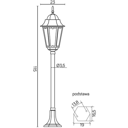 Venkovní stojací zahradní lampa Retro Classic II K 5002/2 H E27 115cm Su-Ma