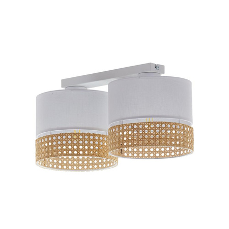 PAGLIA WHITE Ratanové stropní svítidlo v bílém boho stylu 2xE27 6530 TK Lighting