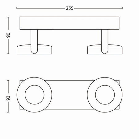 LED stropní svítidlo 2x 4,5W 2700K stmívatelné CLOCKWORK Moving White PHILIPS