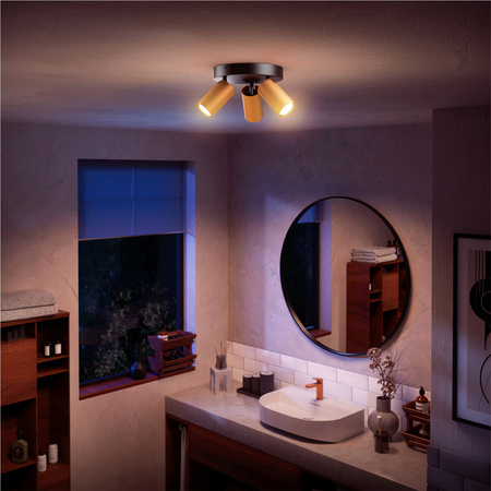 Reflektorové stropní svítidlo 3x GU10 IP44 měděno-černé Kosipo Philips