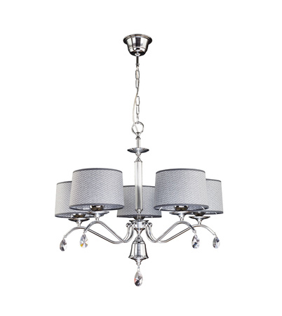 EGIDA závěsná stropní lampa 5xE27 Lustr Glamour Crystals Silver Jupiter