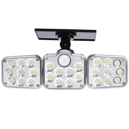 Solární Reflektor 138x LED 10W 480lm Studená bílá IP65 pohybový senzor + dálkové ovládání