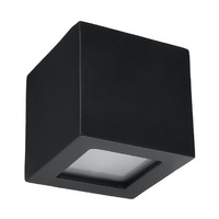 Nástěnná lampa LED LEO E27 Keramická kostka černá SOLLUX