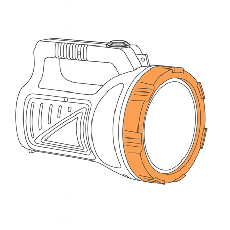 LED 900lm dobíjecí pátrací světlo ruční svítilna boční panel 2 režimy IPX4