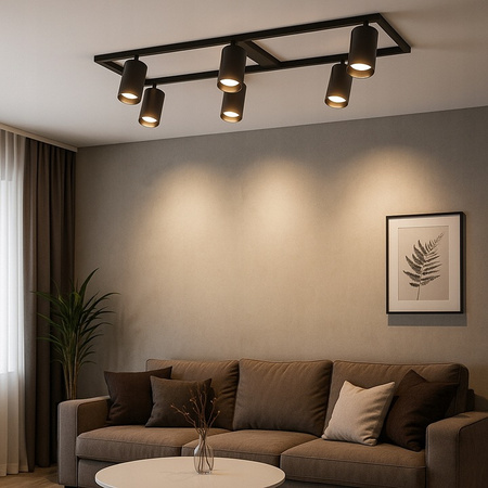 Lustr Stropní svítidlo Dekorativní 6x GU10 Black Masterled