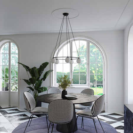 YOLI 5 Stropní závěsné svítidlo Lustr 5xG9 Černá Moderní SOLLUX