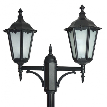 Stožár venkovní zahradní lampy LANTERN E27 Retro Classic OGMWN 2 195-295cm černá Su-Ma