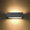 Nástěnné svítidlo LED VEGA E27 Obdélníkové keramické šedé SOLLUX