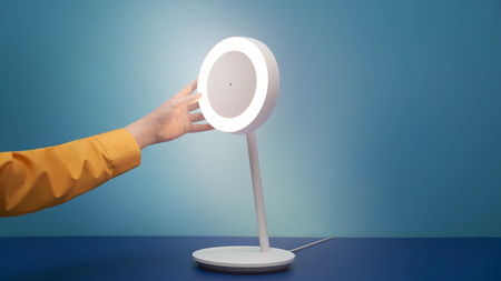 LED portrétní stolní lampa bílá CCT SMART WiFi WiZ