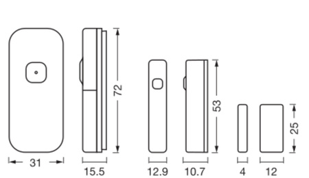 Bezdrátový vnitřní detektor otevřených dveří a oken SMART+ WiFi LEDVANCE