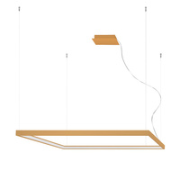 LED závěsné stropní svítidlo NELYA L 70W 4000K Lustr čtvercový 110cm zlatý SOLLUX