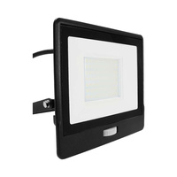 Reflektor LED 50W 4000lm 3000K IP65 Black s pohybovým senzorem a funkcí CUT-OFF Samsung Chip VT-158S-1-B V-TAC