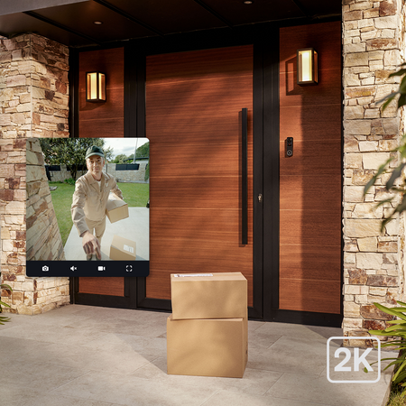 Chytrý videozvonek s 2K QHD 1440p CMOS kamerou černý SMART Zigbee WiFi zvonek Bezpečný Philips HUE