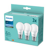 3x LED žárovka E27 A60 8W = 60W 806lm 6500K Studená bílá PHILIPS