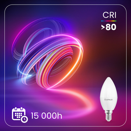 Žárovka LED Svíčka B35, E14 2.5W = 25W 249lm 3000K Teplá bílá 180° LUMILED