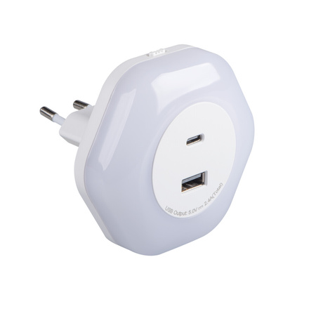 Orientační LED lampa BOLA USB Twilight Sensor 15W 4lm 3000K teplá bílá KANLUX