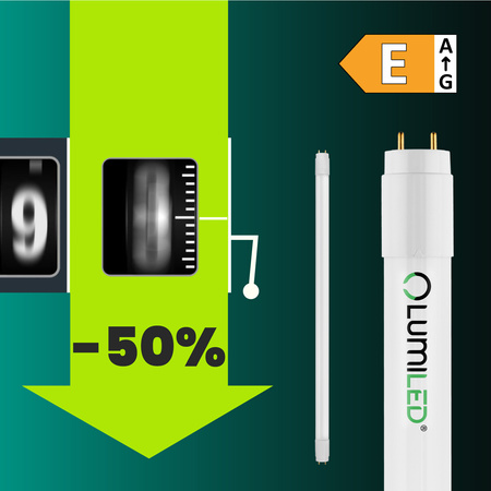 LED zářivka G13 T8 TUBA 9W 990lm 4000lm neutrální bílá 160° 60cm Lumiled