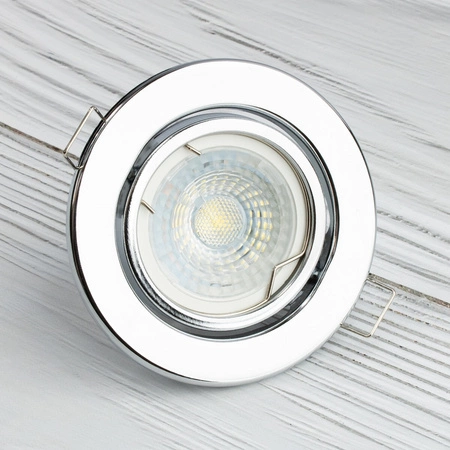 Svítidlo HALOGEN. zapuštěné. pohyblivé. kulaté. chrom. plech GU10 MR16