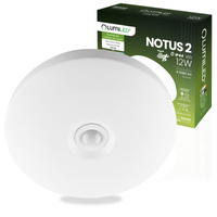 LED Plafond Povrchová montáž 12W NOTUS 2 Kulaté čidlo pohybu IP44 25 cm LUMILED