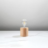 SALGADO E27 Noční stolní lampa Přírodní dřevo SOLLUX