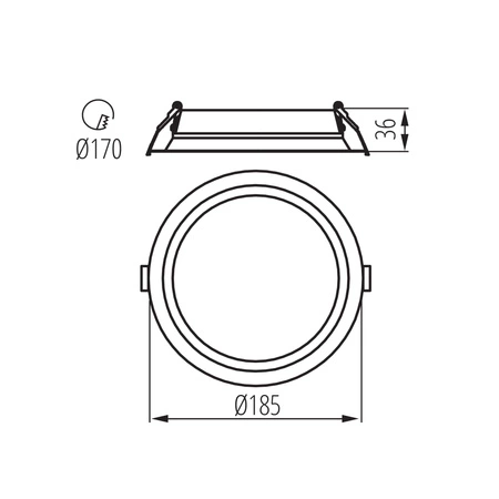Vestavné LED svítidlo 21W 2310lm 3500K Warm CRI90 90° Round Black TIBERI Kanlux