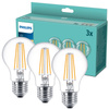 3x LED žárovka E27 A60 8,5W = 75W 1055lm 2700K Warm Filament PHILIPS