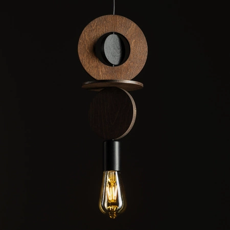E27 Black Wood Skandinávské závěsné stropní svítidlo DROPS WOOD C 11175 Nowodvorski