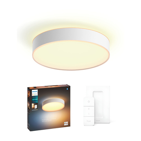 LED Plafond DEVERE Koupelnové stropní svítidlo bílé 19,2W 38cm IP44 CCT PHILIPS HUE Bluetooth + stmívač