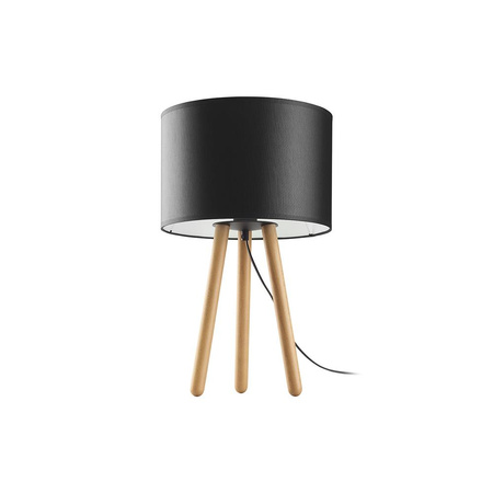 TOKYO Stolní noční lampa Stínidlo černé a dřevo Buk Skandinávský E27 5293 TK Lighting