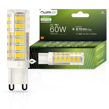 Žárovka LED G9, KAPSLE 7W = 60W 670lm 4000K Neutralní bílá 360° LUMILED