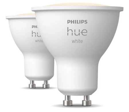 2x LED žárovka GU10 s reflektorem 4,2W = 50W 400lm 2700K teplá bílá SMART Smart Bluetooth ZigBee White Philips HUE