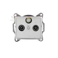 Zásuvka pro TV-SAT anténu čtvercová stříbrná LOGI Kanlux