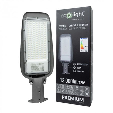 LED pouliční osvětlení 100W 13000lm 4000K neutrální IP65 130lm/W PREMIUM Ecolight