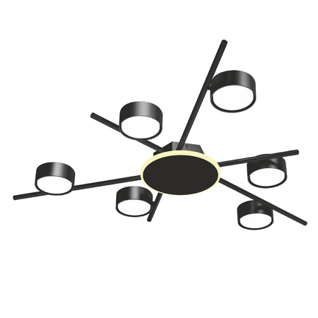 Lustr Stropní svítidlo 6x GX53 9W 830lm 2700K teplá bílá černá Povrchová montáž Videx