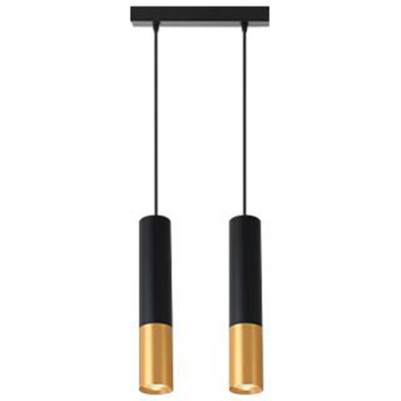 KEON 2xGU10 Nastavitelné stropní závěsné svítidlo černé a zlaté MASTERLED