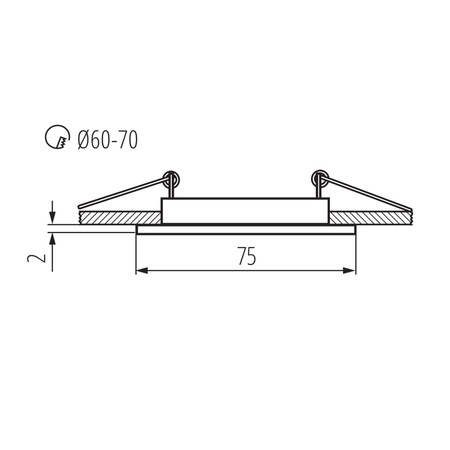 Halogenová bodová LED dioda GU5,3 Round Black Navi Kanlux pro zápustnou montáž