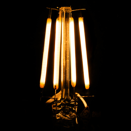 6x Žárovka LED A60, E27 7W = 60W 770lm 4000K Neutrální bílá 360° Filament LUMILED