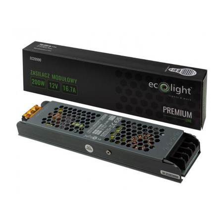 LED Slim Premium 200W 12V modulární napájecí zdroj Ecolight