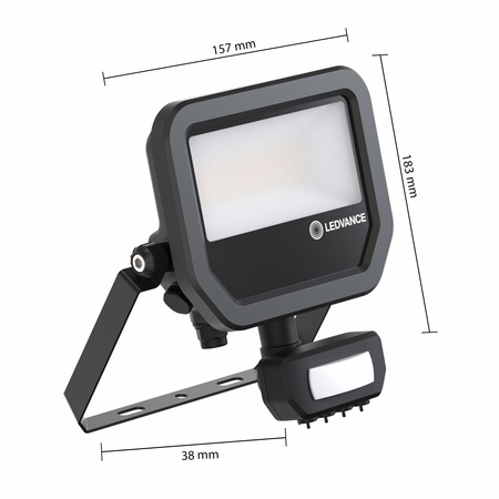 LED reflektor 17W 2400lm 4000K IP65 černý se senzorem pohybu LEDVANCE Floodlight