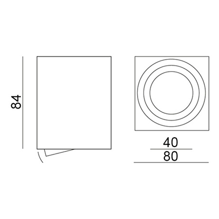 Přisazené HALOGENOVÉ Movable GU10 Square Black Fixture 84mm