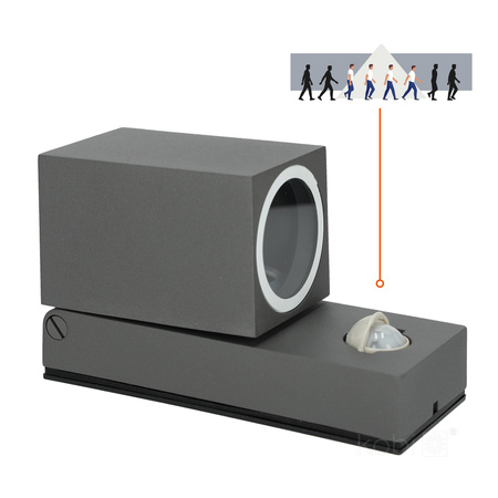 Zahradní venkovní nástěnné svítidlo GU10 s čidlem pohybu IP44 Grey Quazar Kobi